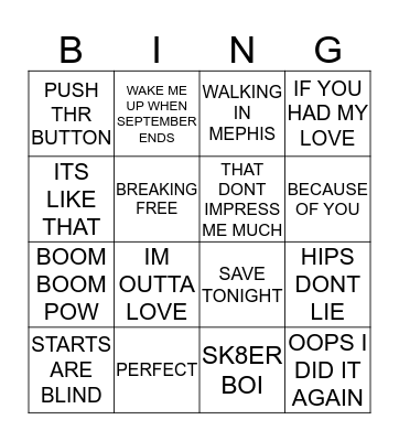 Flock Rock Disco Bingo 2017 Bingo Card
