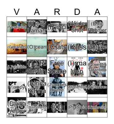 Varda Bingo Card