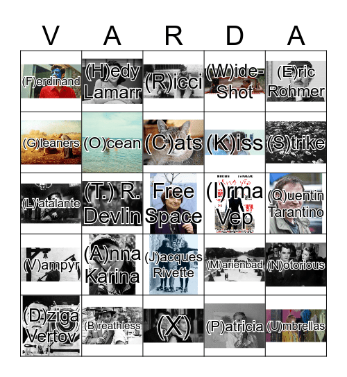 Varda Bingo Card