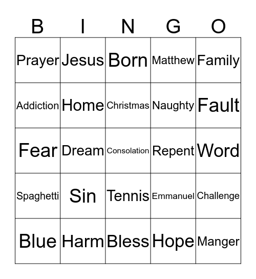 Advent Bingo 2017 Bingo Card