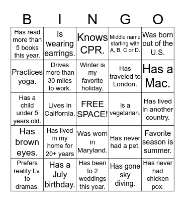 GTM People BINGO Card