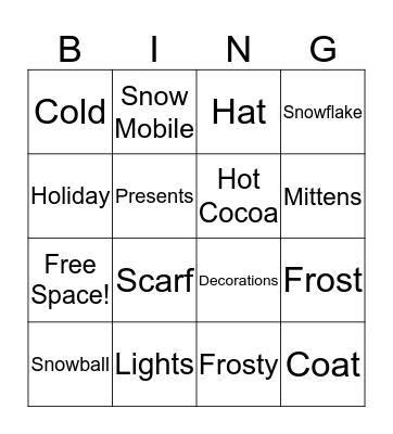 Sarah's House Holiday Bingo! Bingo Card