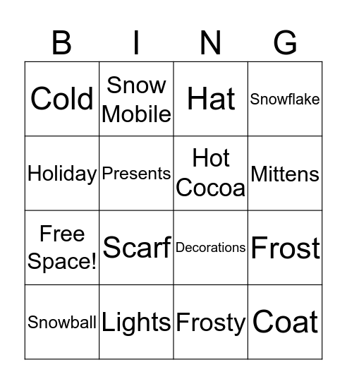 Sarah's House Holiday Bingo! Bingo Card