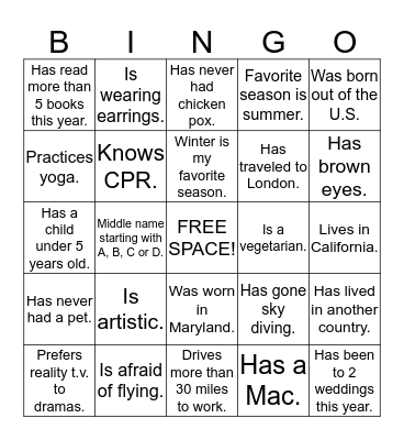 GTM People BINGO Card