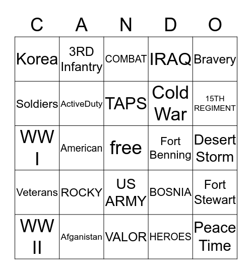 Rock of the Marne Bingo Card