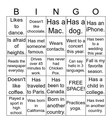 GTM People BINGO Card