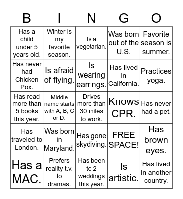 GTM People BINGO Card