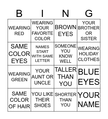 PUNKE CHRISTMAS BINGO Card