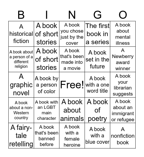 Diverse Reading Bingo Card