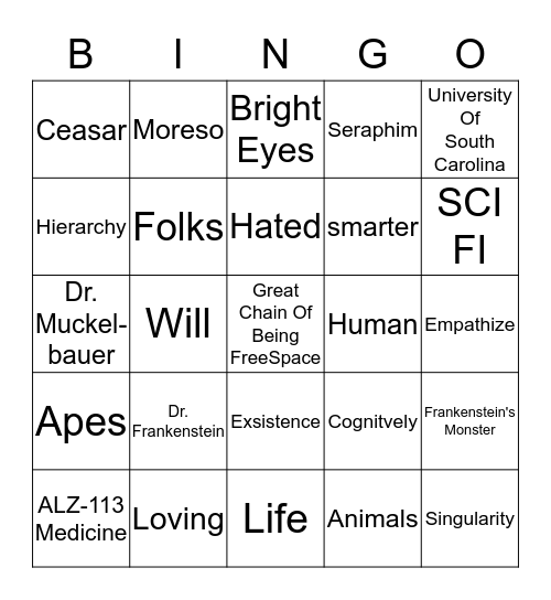 What Is A Human? Bingo Card