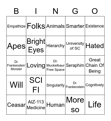 What is a Human? Bingo Card