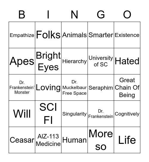 What is a Human? Bingo Card