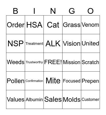 Customer Service Week Bingo Card