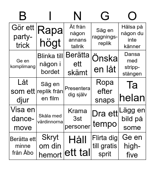 Världens bästa bingo Card