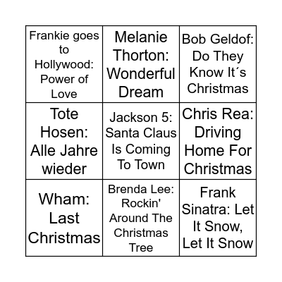 Weihnachtslieder-Bingo Card