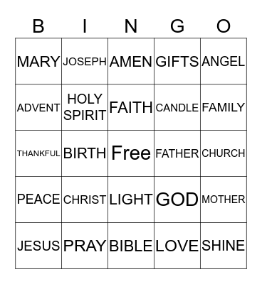CHRISTMAS  Bingo Card