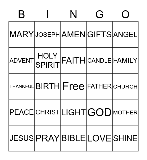 CHRISTMAS  Bingo Card