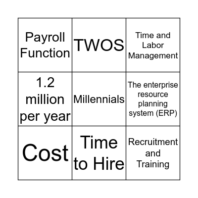 Information Systems Bingo Card