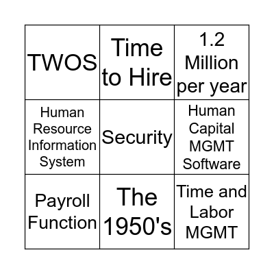 Information Systems Bingo Card