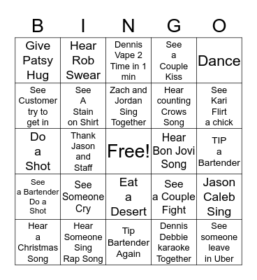 Cheap Seats Party Bingo Card