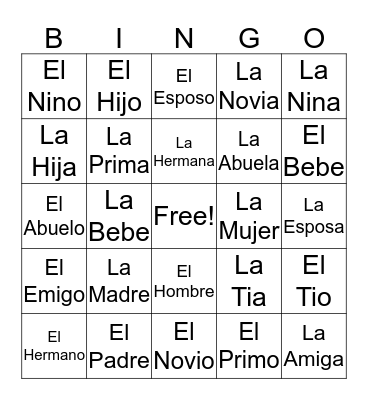 Jack G Bingo Card