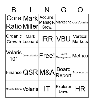 Volaris Holiday Bingo Card