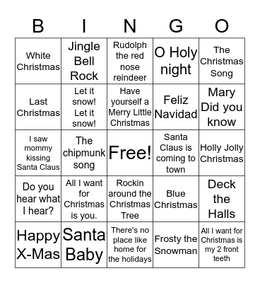 Christmas Bingo Card