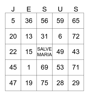 GRUPO DE ORAÇÃO - LOUVOR E ADORAÇÃO Bingo Card