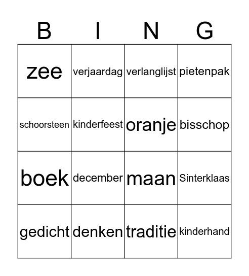 Sinterbingo Card