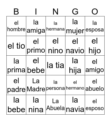 Addi Bingo Card