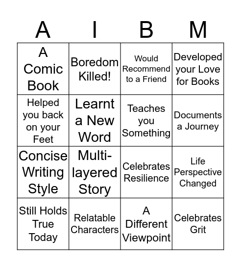 December Book Bingo! Bingo Card
