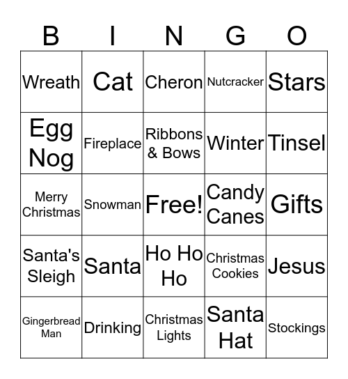 Rock Your UGLY Holiday Bingo Game Bingo Card