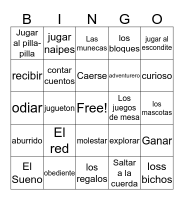 vocab Bingo Card