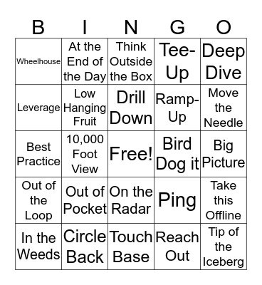 Business Buzzword Bingo Card