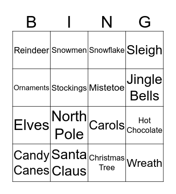 Holiday Bingo! Bingo Card