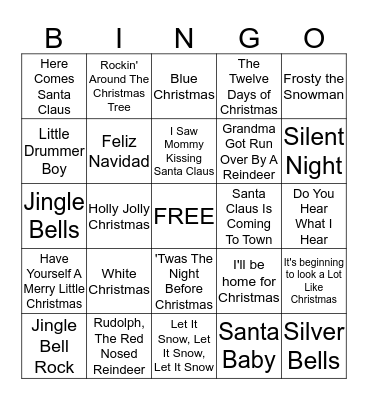 CHRISTMAS CAROLS Bingo Card