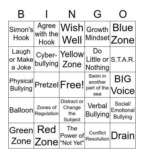 Counseling Review Bingo Card