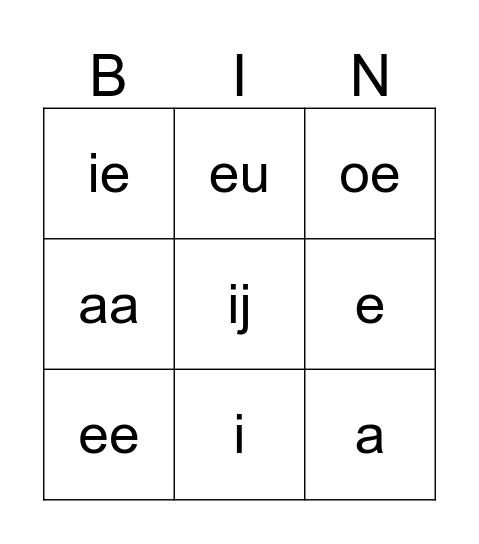 Pepernoten bingo Card