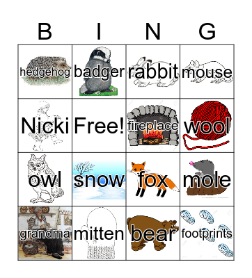 The Mitten Bingo Card