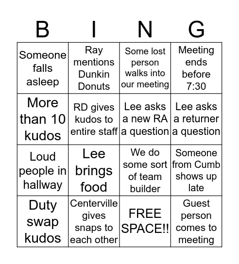Cambridge Community Bingo Card
