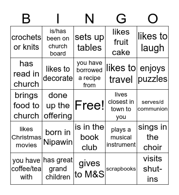 Christmas Bingo Card