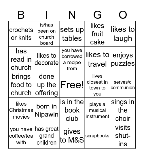 Christmas Bingo Card