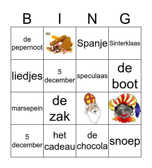 Sinterklaas Bingo Card