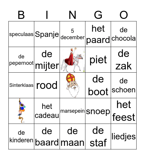 Sinterklaas Bingo Card