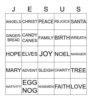 CHRISTMAS BINGO Card