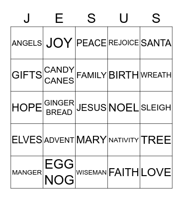 CHRISTMAS BINGO Card