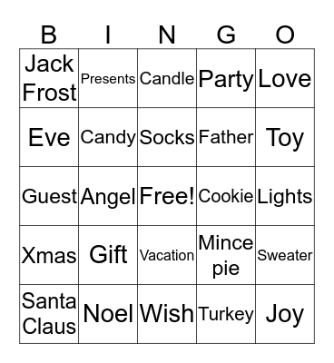 Christmas Bingo Card