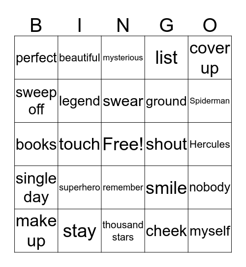 POP SONG 2 Bingo Card