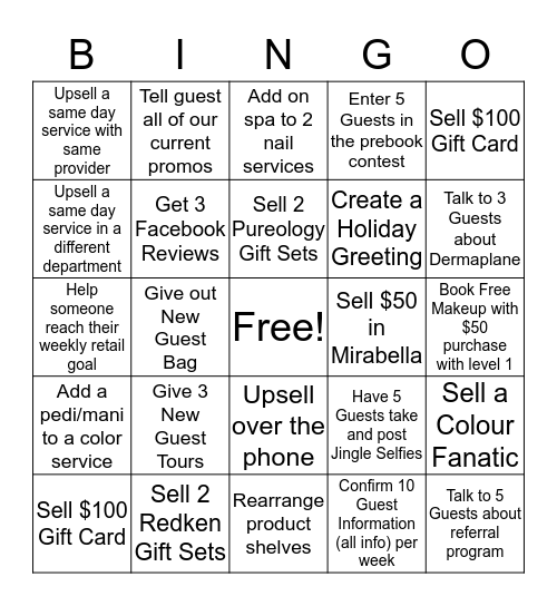 Mingle Bingo Support Staff Bingo Card