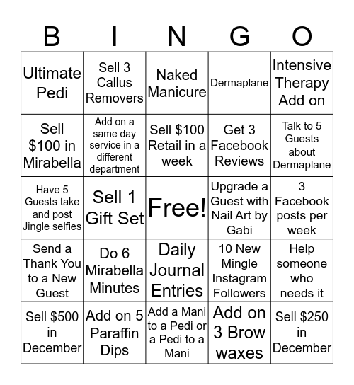 Mingle Bingo Nails Bingo Card